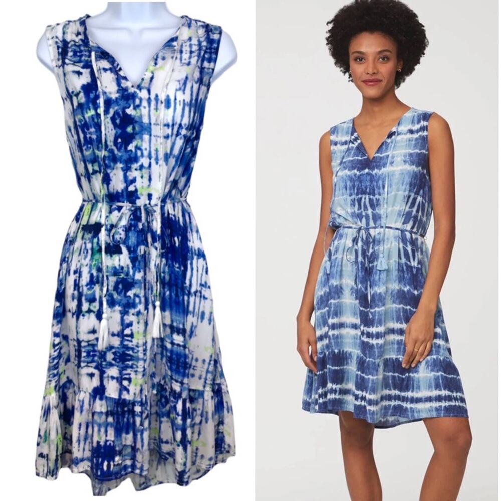 Beach Lunch Lounge Lou Lou Blue Tie Dye Dress